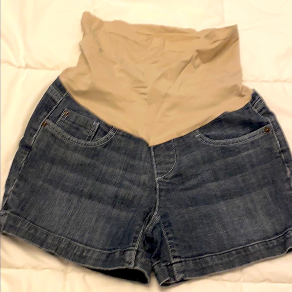 Maternity jean shorts